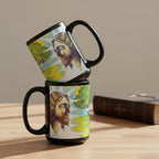 Jesus' Healing Presence 15oz black personalised mug featuring Jesus' presence healing a tree that's on fire – AllThingsGoode