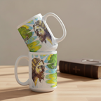 Jesus' Healing Presence 15oz white personalised mug featuring Jesus' presence healing a tree that's on fire – AllThingsGoode