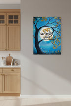 Two Cats In A Tree 12x16 poster featuring two cats in a tree with a full moon in the background – AllThingsGoode