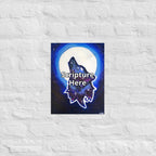 Galaxy Wolf 12x16 personalised poster featuring a howling galaxy-painted wolf with a full moon in the background – AllThingsGoode