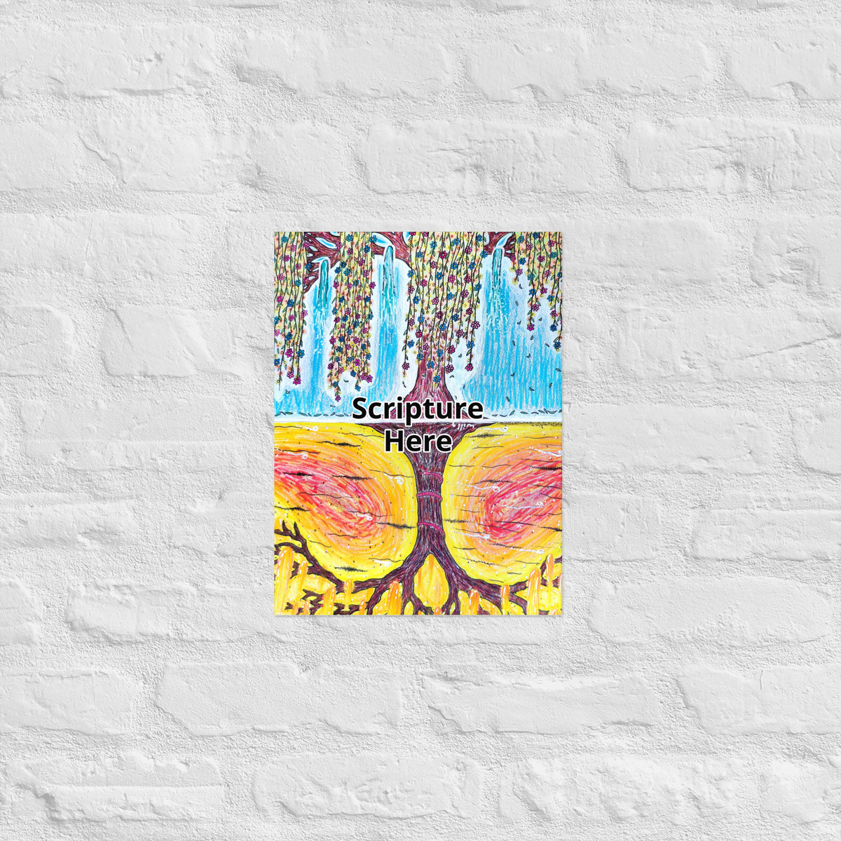 Life Over Death 12x16 personalised poster featuring the tree of life and the tree of the knowledge of good and evil – AllThingsGoode