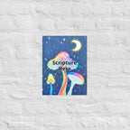 Glowing Mushrooms 12x16 personalised poster featuring 3 glowing mushrooms with a rainy midnight background with a crescent moon – AllThingsGoode