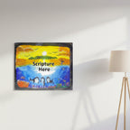 Dolfriends 16x20 personalised poster featuring three dolphin friends in the beautiful ocean with a sunset in the background – AllThingsGoode