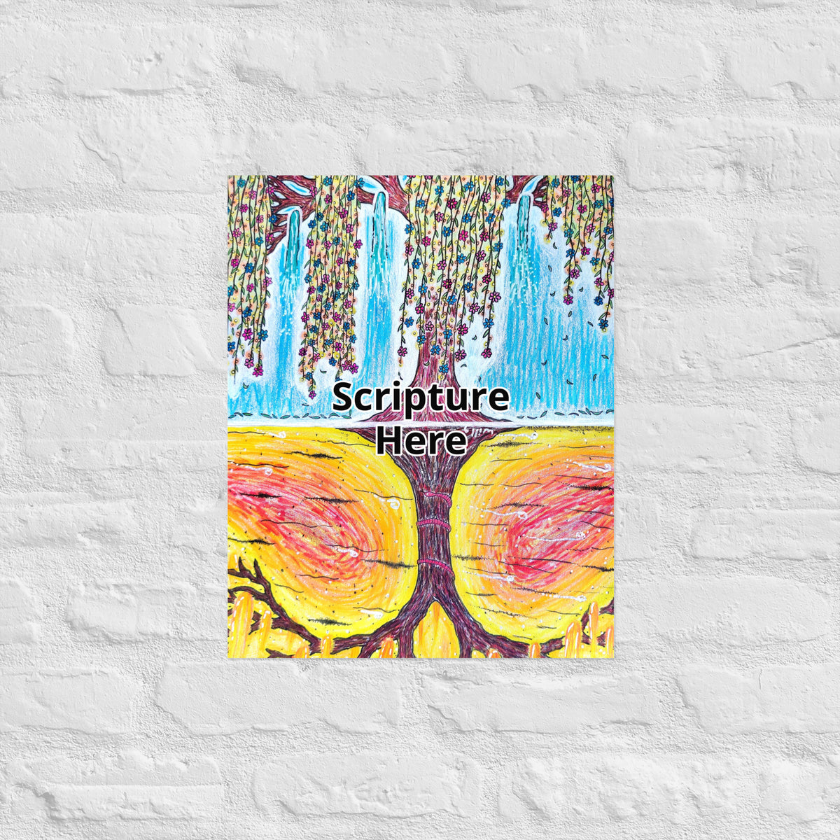 Life Over Death 16x20 personalised poster featuring the tree of life and the tree of the knowledge of good and evil – AllThingsGoode
