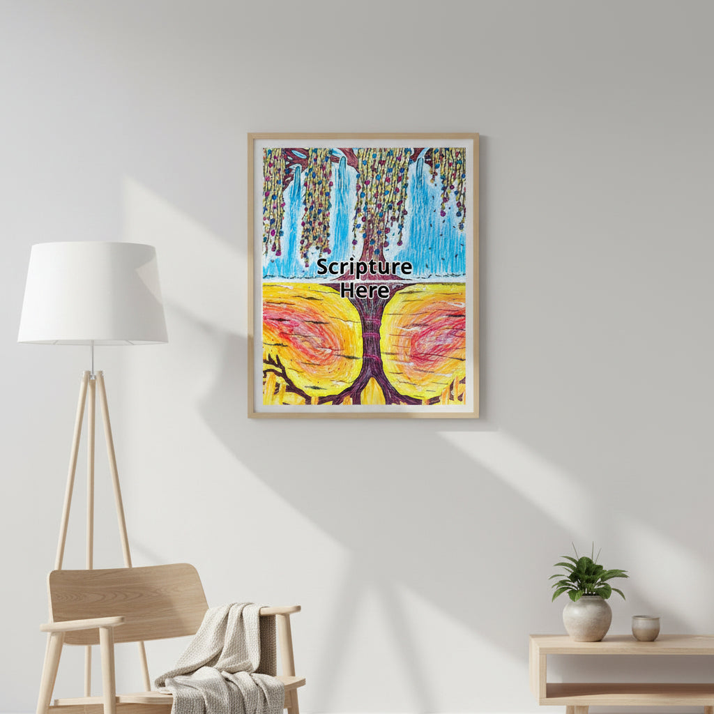 Life Over Death 16x20 personalised poster featuring the tree of life and the tree of the knowledge of good and evil – AllThingsGoode