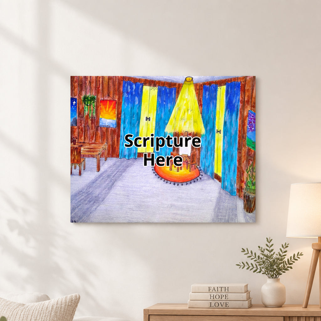 God's Plan 16x20 personalise poster featuring a room with Jesus and me sitting and painting together – AllThingsGoode