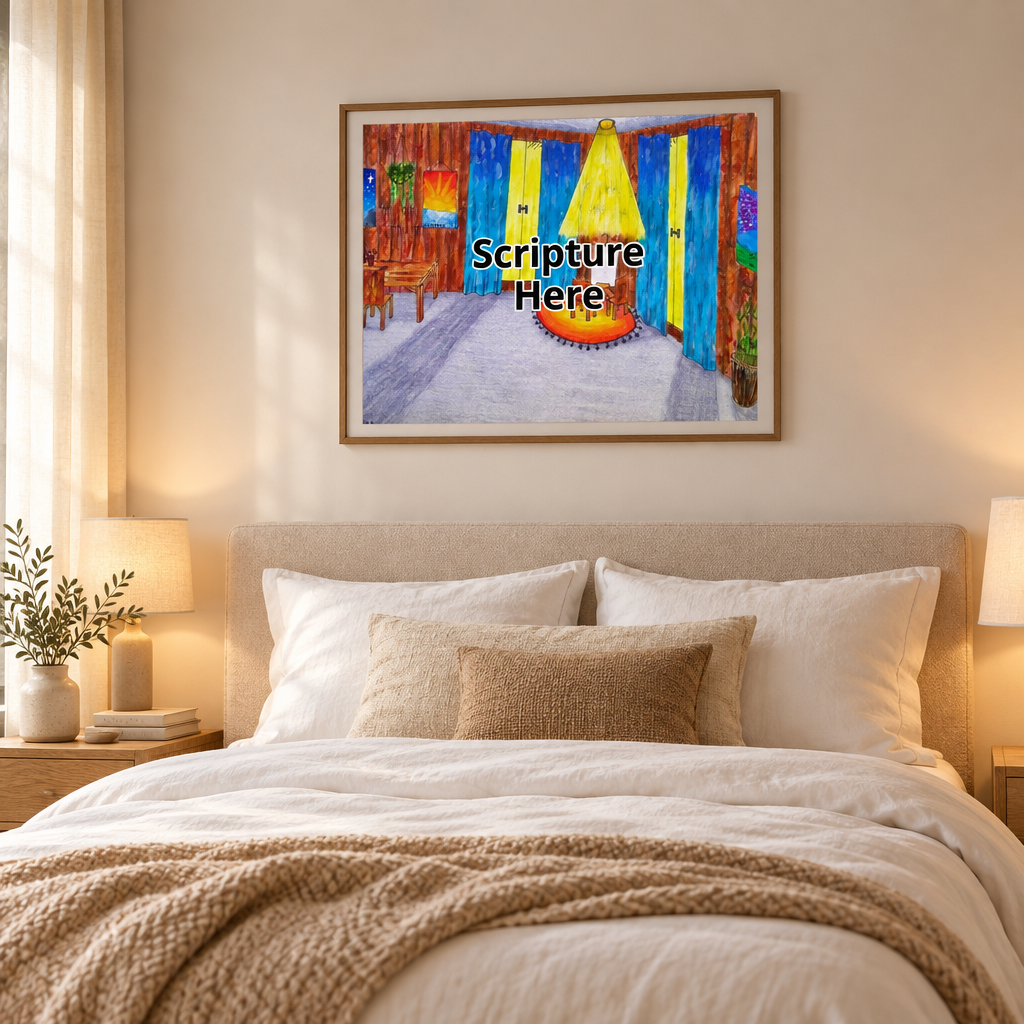 God's Plan 16x20 personalise poster featuring a room with Jesus and me sitting and painting together – AllThingsGoode