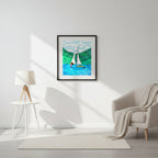 Freedom poster in sizes: 12″×16″, 16″×20″ and 24″×36″, with a girl on a sailboat sailing across the ocean – AllThingsGoode