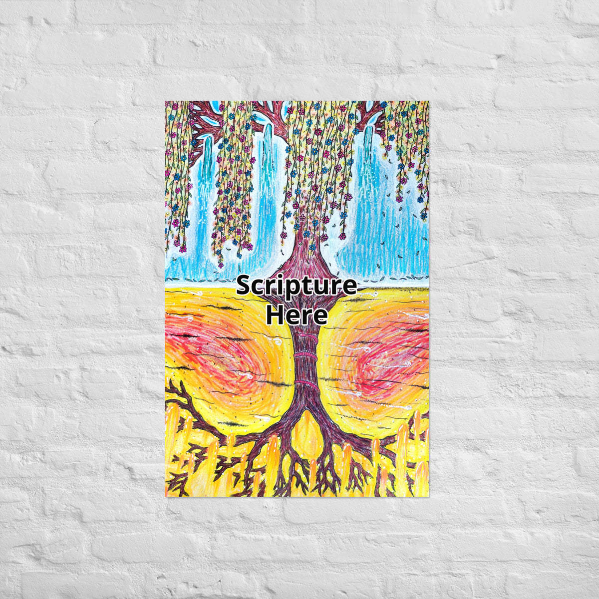 Life Over Death 24x36 personalised poster featuring the tree of life and the tree of the knowledge of good and evil – AllThingsGoode