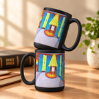 God's Plan white 15oz personalised mug featuring a room with Jesus and you in the corner painting and laughing together – AllThingsGoode