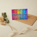 Rainbow Reflections 4x6 greeting card featuring the colours of the rainbow with trees and stars – AllThingsGoode