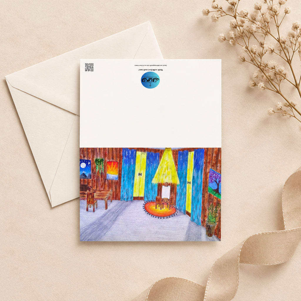 God's Plan 4x6 greeting card featuring a room with two chairs in the corner and canvas – AllThingsGoode
