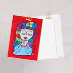 Child of God 5x7 greeting card with a rainbow haired girl with encouraging words around her – AllThingsGoode