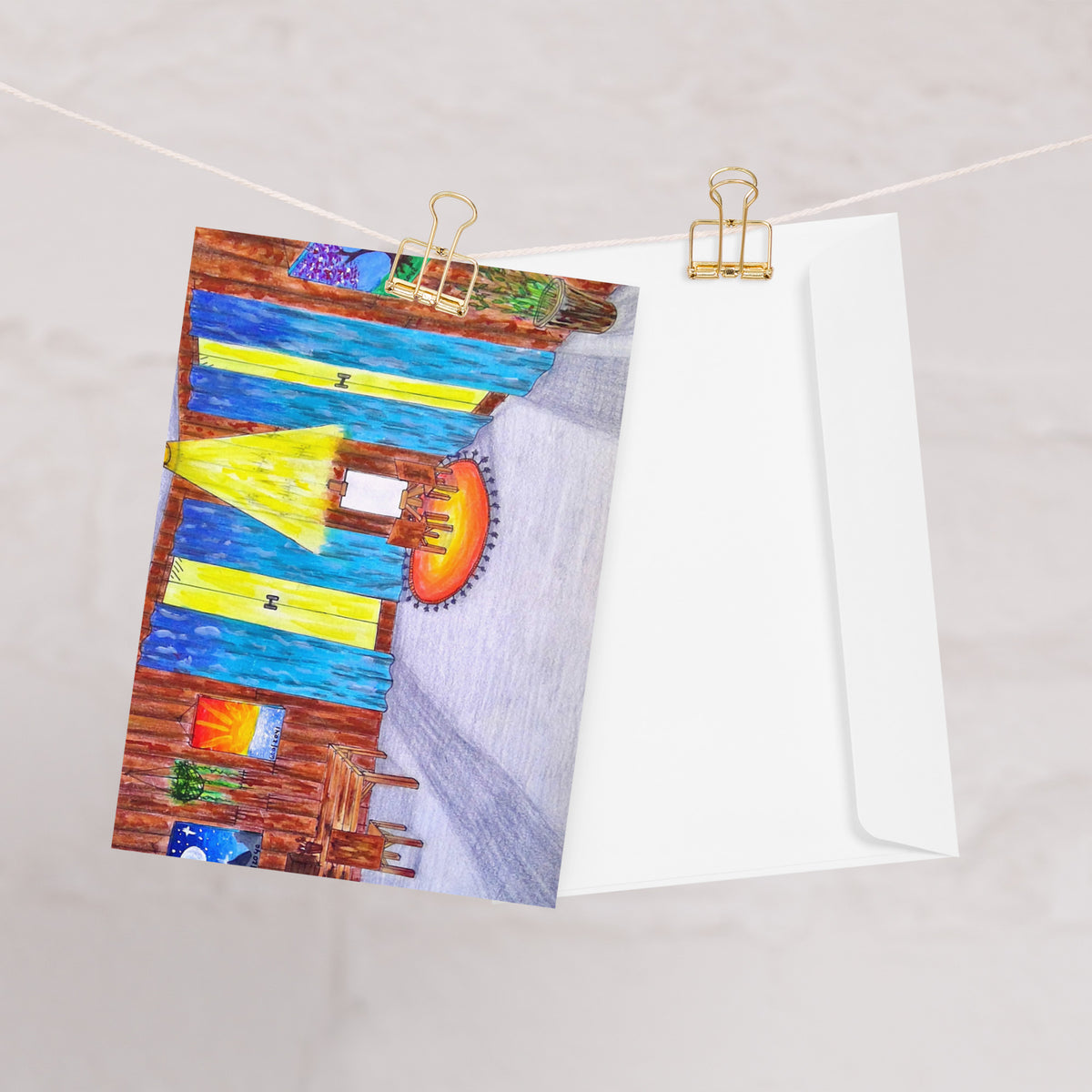 God's Plan 5x7 greeting card featuring a room with two chairs in the corner and canvas – AllThingsGoode