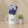 Galaxy Wolf 11oz personalised mug featuring a howling galaxy-painted wolf with a full moon in the background – AllThingsGoode