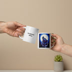 Galaxy Wolf 11oz personalised mug featuring a howling galaxy-painted wolf with a full moon in the background – AllThingsGoode