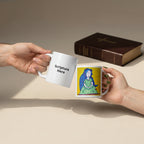 Mother 11oz white personalised mug featuring a pregnant mother with blue hair and a yellow background – AllThingsGoode