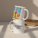 Life Over Death 11oz white personalised mug featuring the tree of life and the tree of the knowledge of good and evil – AllThingsGoode