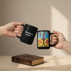 Life Over Death 15oz black personalised mug featuring the tree of life and the tree of the knowledge of good and evil – AllThingsGoode